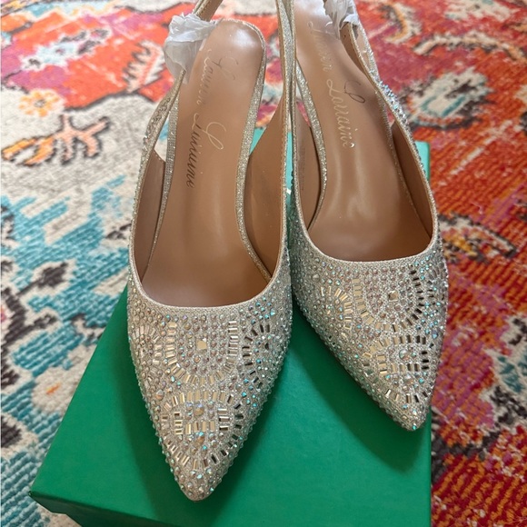 Lauren Lorraine Rhinestone Slingback Heels - Picture 2 of 5
